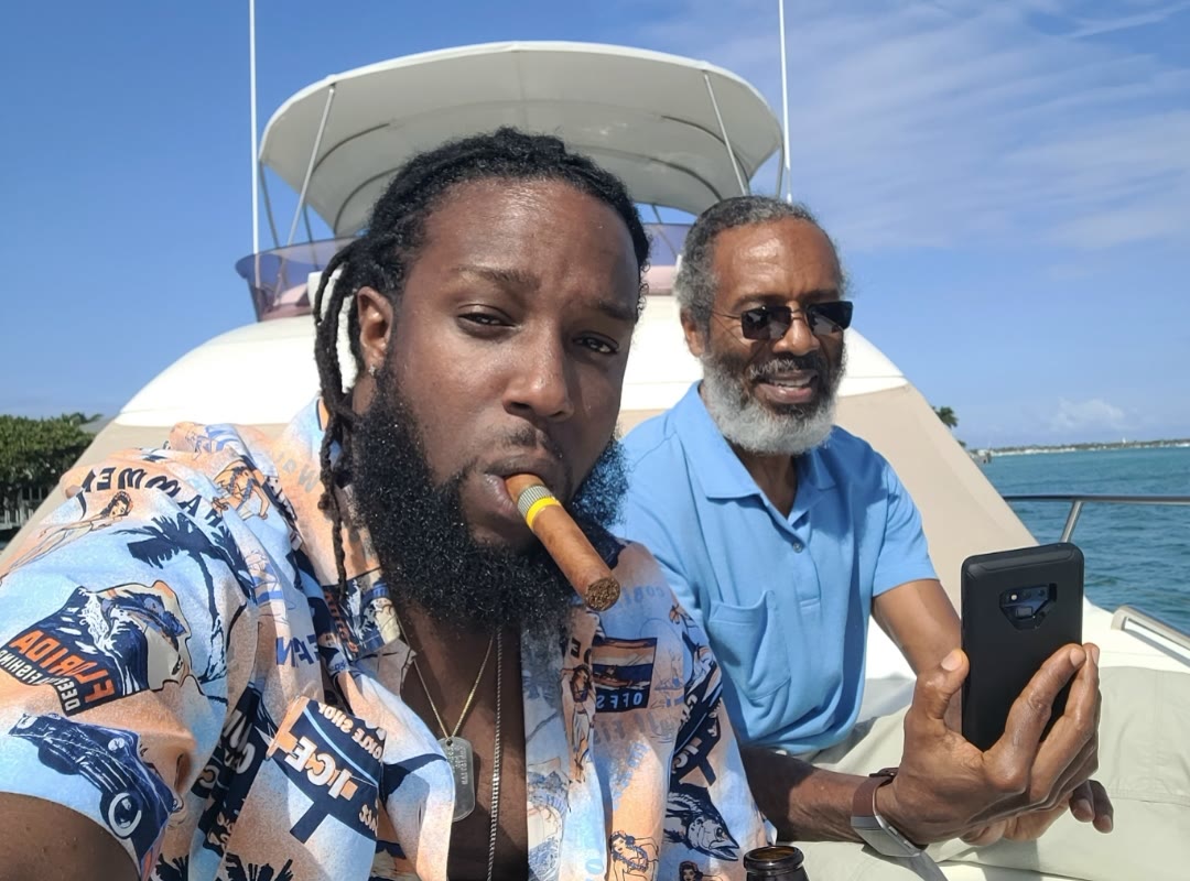 Unc Taylor, creator of Unc Logic, on a yacht off South Florida