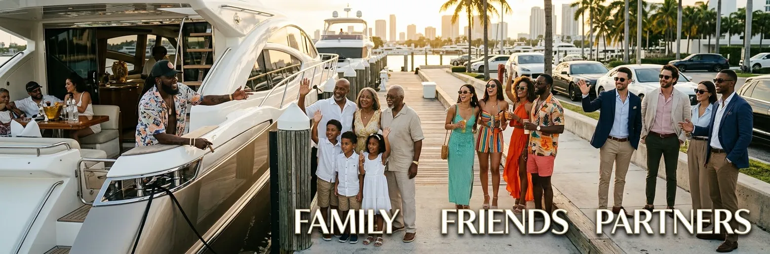 Family, friends, partners — Unc Taylor at the marina