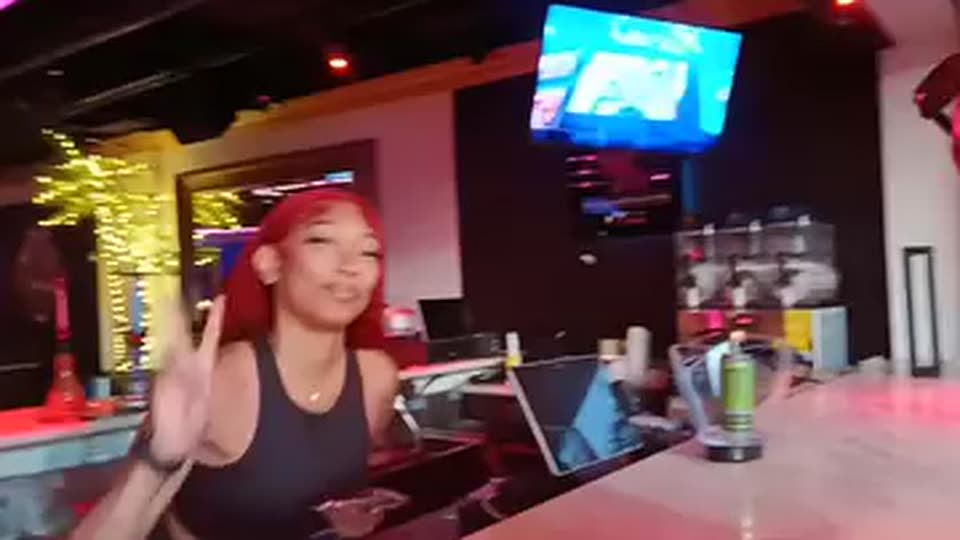 Neon-lit bar inside Privé 954, a restaurant near Hard Rock Hollywood