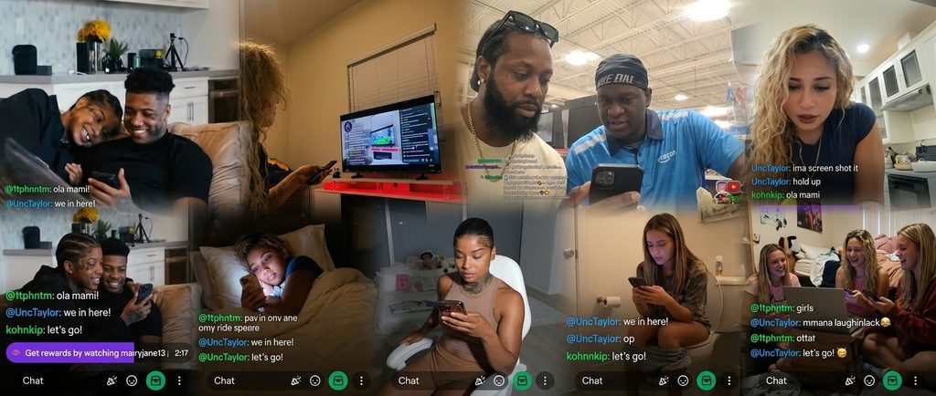 People watching and chatting in the Unc Taylor free party line live stream chat