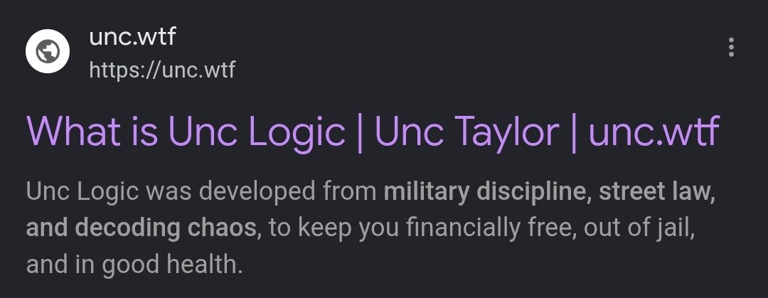 Google search result for What is Unc Logic, Unc Taylor, unc.wtf